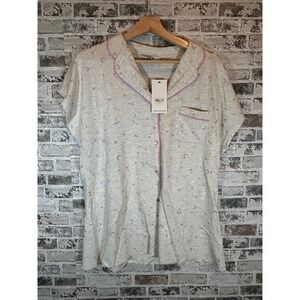 Long Tall Sally Pajama Set Womens 10-12 Grey Celestial Moon Star Sleepwear NEW